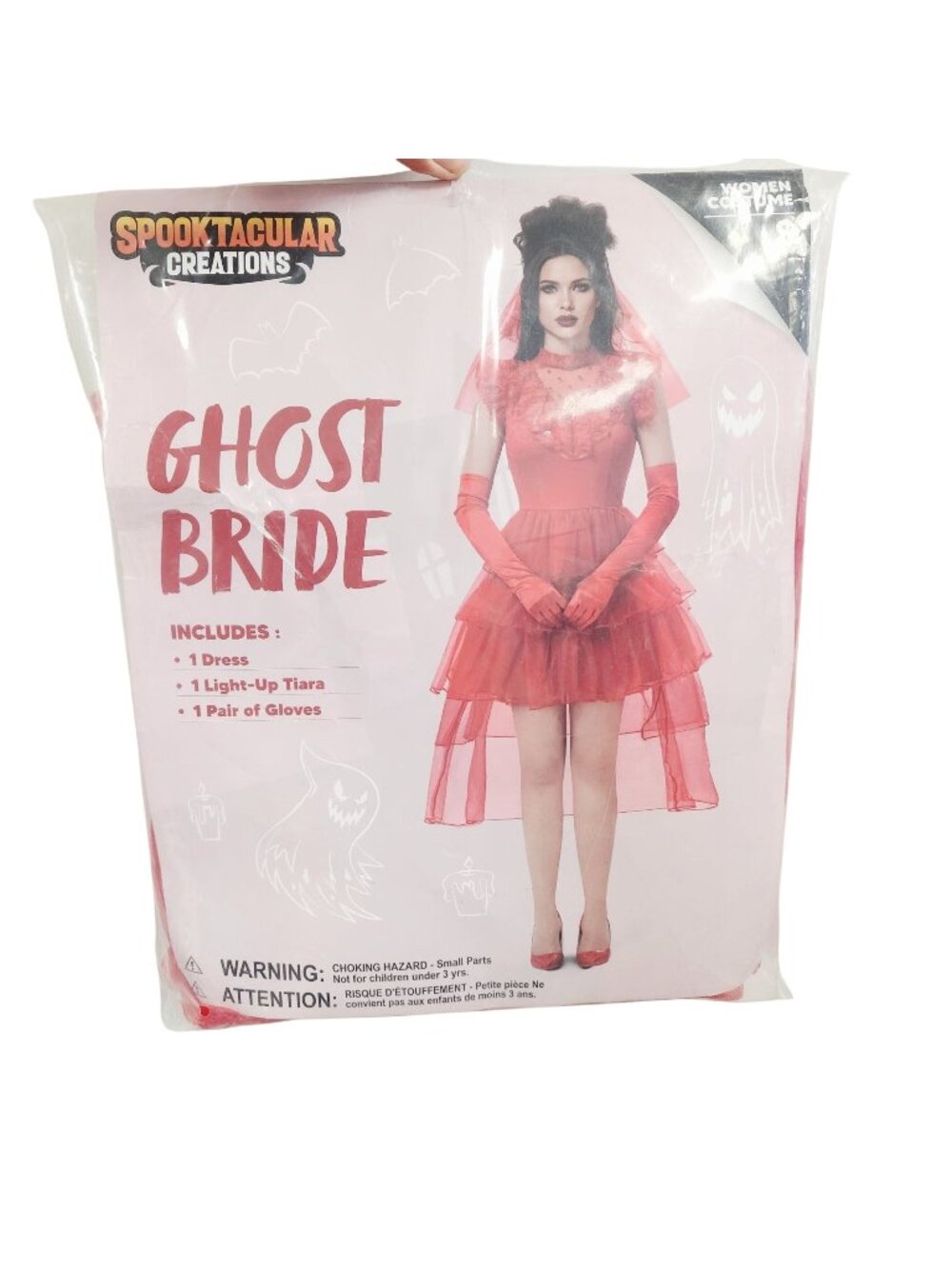 Creations Ghost Bride Halloween Costume Women Includes Dress Tiara Size S
